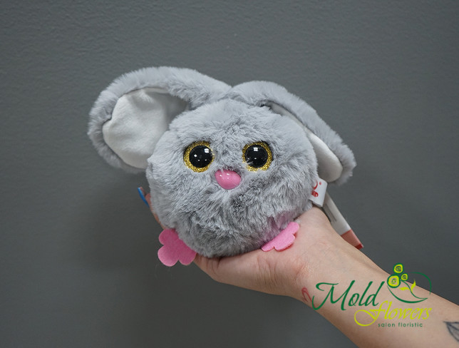 Fluffy Gray Bunny, Height 10 cm photo